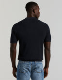 Polo Tejido Tipo Sweater EcoVero Textura Geométrica Dark Sapphire