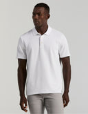 Polo Bright White Jacquard Geométrico Stretch