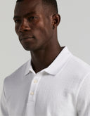 Polo Bright White Jacquard Geométrico Stretch