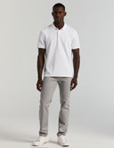 Polo Bright White Jacquard Geométrico Stretch