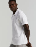 Polo Bright White Jacquard Geométrico Stretch
