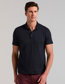 Polo Dark Saphire Jacquard Geométrico Stretch