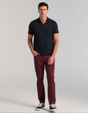 Polo Dark Saphire Jacquard Geométrico Stretch