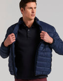 Polo Dark Saphire Jacquard Geométrico Stretch