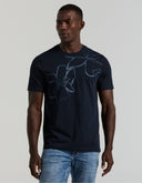 Playera Azul Oscuro Dark Sapphire Gráfico Abstracto Algodón