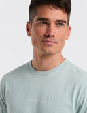 Playera Azul Aqua Graphic Back Print Algodón