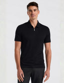 Polo Piqué Stretch Algodón Negro Azabache Manga Corta