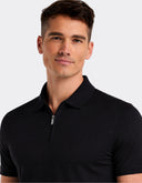 Polo Piqué Stretch Algodón Negro Azabache Manga Corta