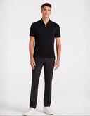 Polo Piqué Stretch Algodón Negro Azabache Manga Corta