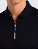 Polo Piqué Stretch Algodón Negro Azabache Manga Corta