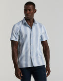 Camisa Rayas Heritage Blue Manga Corta Linen Blend
