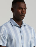 Camisa Rayas Heritage Blue Manga Corta Linen Blend
