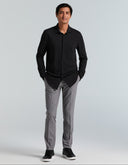 Camisa Negra Slim Fit Piqué Stretch Manga Larga