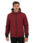 Chamarra Vino con Capucha y Puños Elásticos