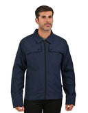 Chamarra Marino con Cierre Frontal y Cuello Tipo Camisa