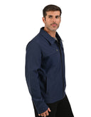 Chamarra Marino con Cierre Frontal y Cuello Tipo Camisa