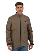 Chamarra Taupe Oscuro Acolchada con Cuello Alto