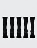 Kit 6 Pares Calcetín Negro Azabache Liso con Letras “PE”