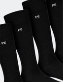 Kit 6 Pares Calcetín Negro Azabache Liso con Letras “PE”