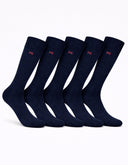 Kit 6 Pares Calcetín Perry Ellis Azul Marino Liso con Letras “PE”