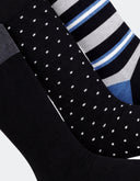 Kit 3 Pares Calcetín Piqué Fantasía Azul Marino